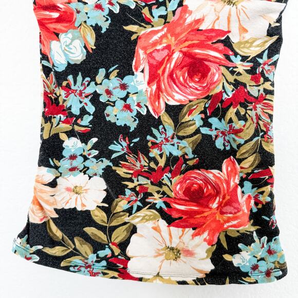 Y2K Wet Seal Tube Top Strapless Floral Black Size M Retro Indie Sleaze Coquette‎ - Picture 3 of 5